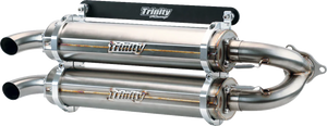 Dual Slip-On Mufflers - Brushed Stainless Steel