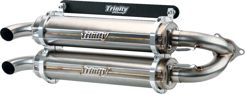 Dual Slip-On Mufflers - Brushed Stainless Steel