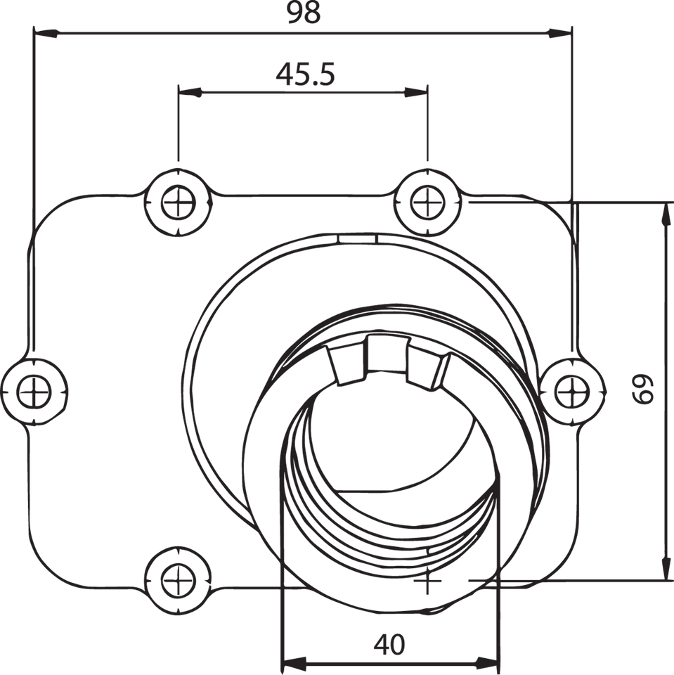 Carburetor Mounting Flange - Ski-Doo