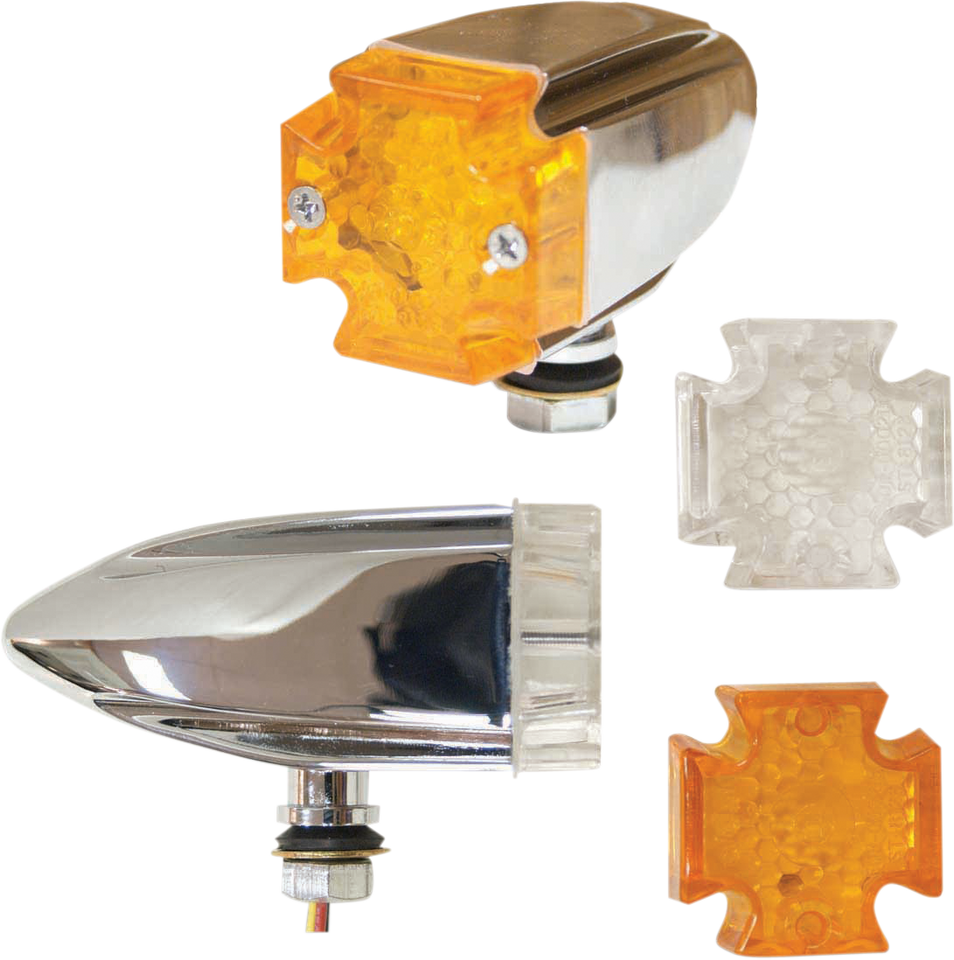 LED Maltese Deco Lights - Amber and Clear Lens