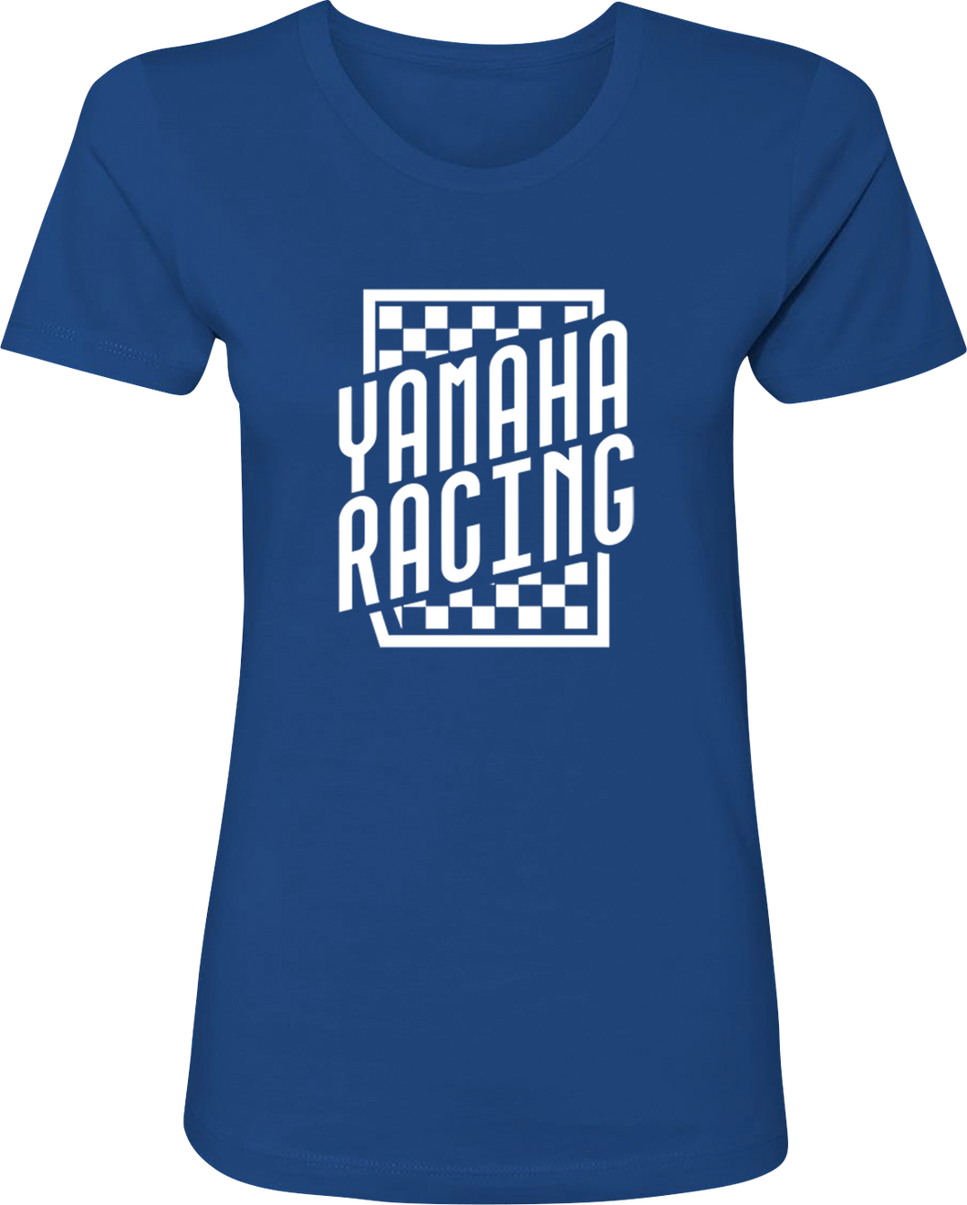 Womens Yamaha Racing Check T-Shirt - Blue - Small - Lutzka's Garage