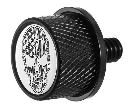 Seat Mounting Knob - Black - Skull - Contrast Cut - Lutzka's Garage