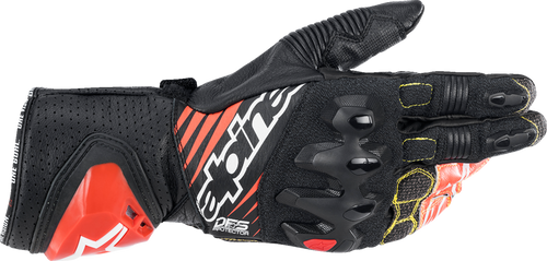 GP Tech V2 S Gloves - Black/White/Fluo Red - Small - Lutzka's Garage