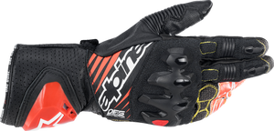 GP Tech V2 S Gloves - Black/White/Fluo Red - Small - Lutzka's Garage