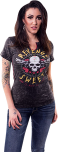 Womens Revenge is Sweet T-Shirt - Black - Small - Lutzka's Garage