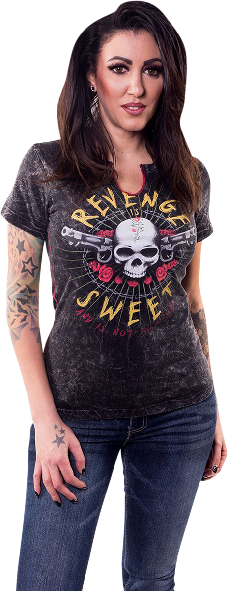 Womens Revenge is Sweet T-Shirt - Black - Small - Lutzka's Garage