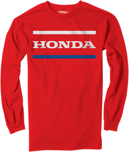 Honda Stripes Long-Sleeve T-Shirt - Red - Medium - Lutzka's Garage