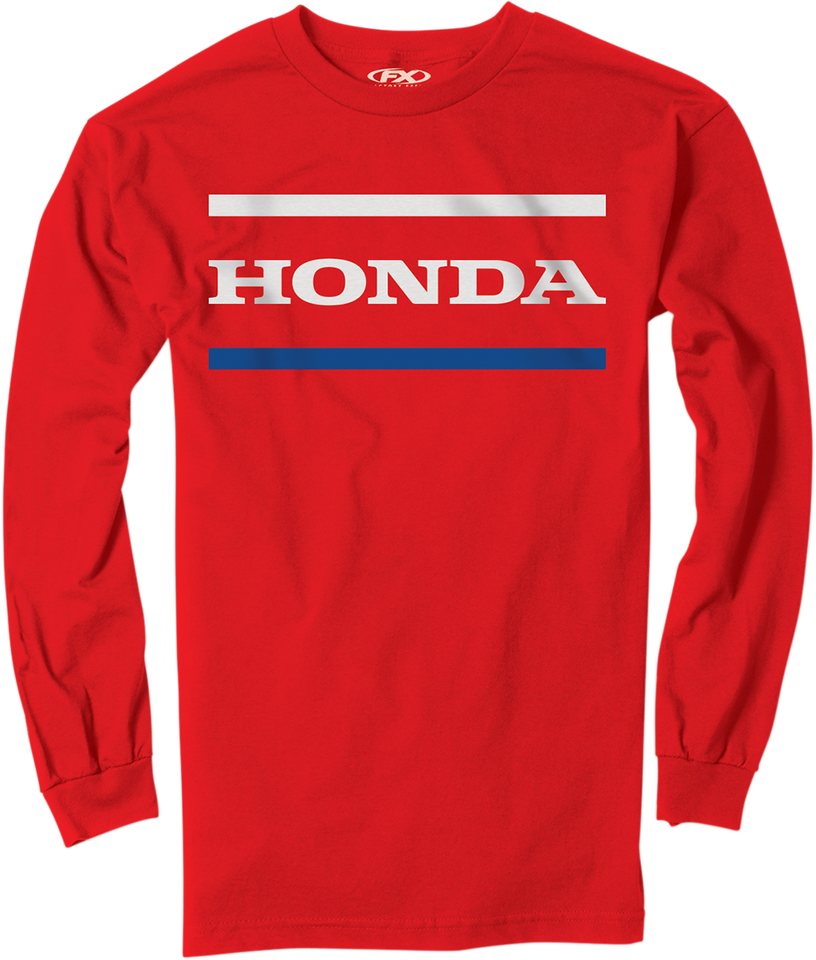 Honda Stripes Long-Sleeve T-Shirt - Red - Medium - Lutzka's Garage