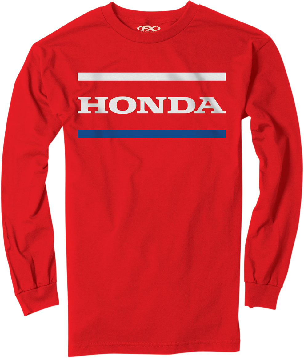 Honda Stripes Long-Sleeve T-Shirt - Red - Medium - Lutzka's Garage