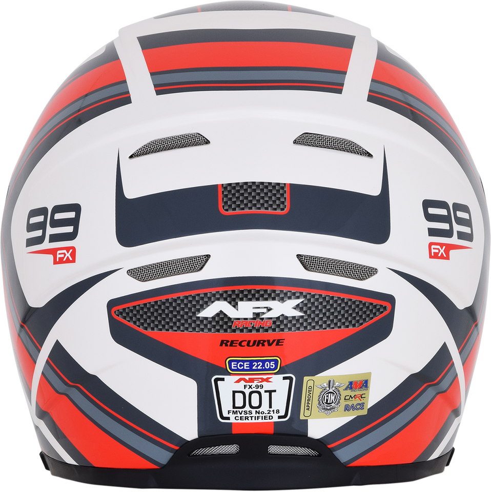 FX-99 Helmet - Recurve - Pearl White/Red - Small - Lutzka's Garage