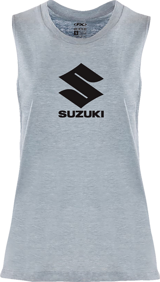 Womens Suzuki Idol Muscle Tank Top - Light Heather Blue - Small - Lutzka's Garage