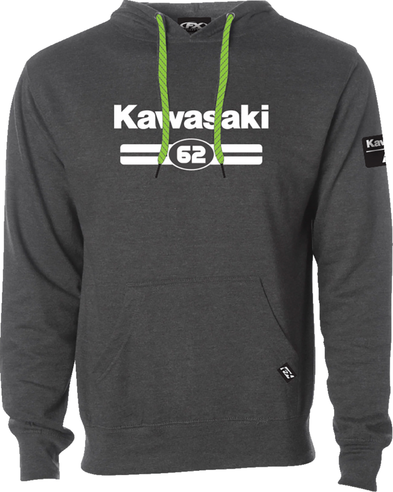 Kawasaki Sixty Two Pullover Hoodie - Heather Charcoal - Medium - Lutzka's Garage