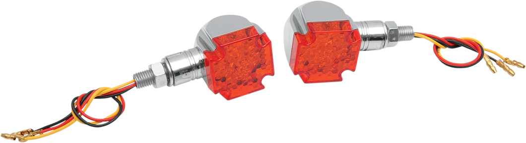 LED Maltese Marker Lights - Chrome/Red - Lutzka's Garage