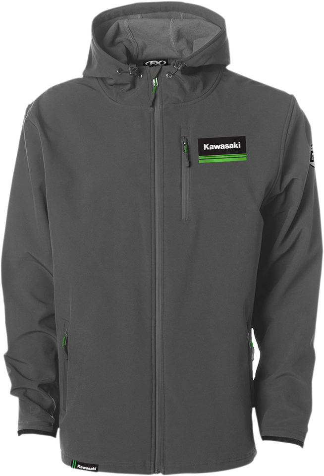 Kawasaki Track Jacket - Gray - Medium - Lutzka's Garage