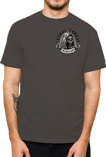 Killed by Lust T-Shirt - Gray - Medium - Lutzka's Garage