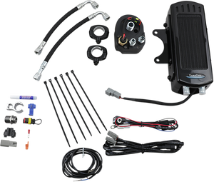 Oil Cooler Kit - Side Mount - Gloss Black - Softail - Lutzka's Garage