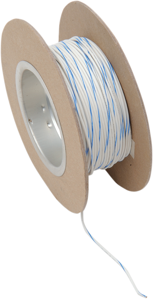 100 Wire Spool - 18 Gauge - White/Blue - Lutzka's Garage