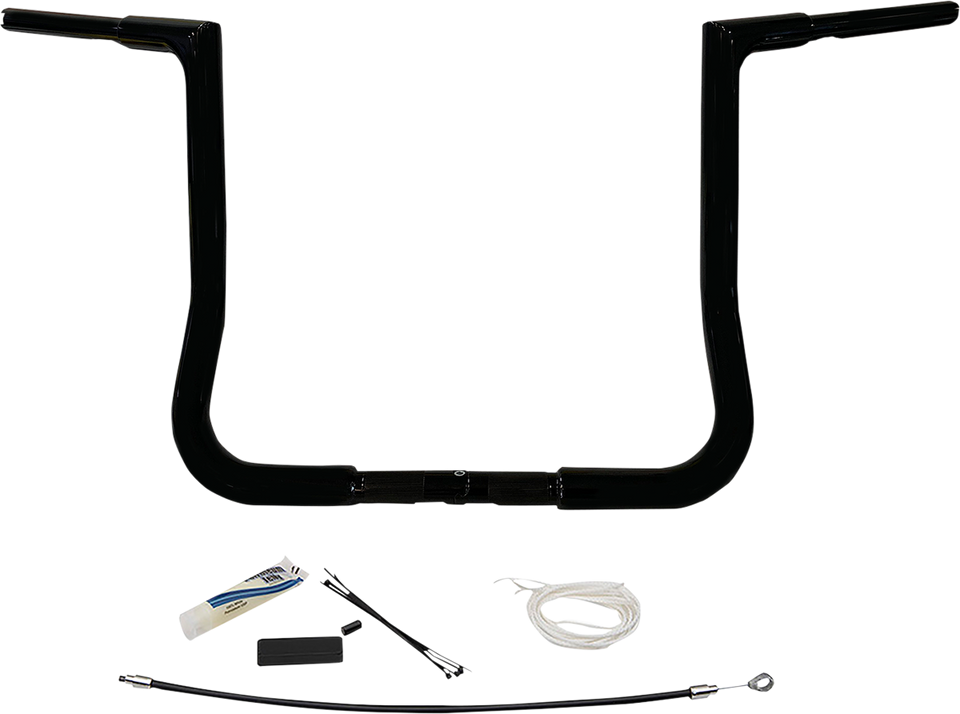 Handlebar Kit - Flat Top - 12" - Black - Lutzka's Garage