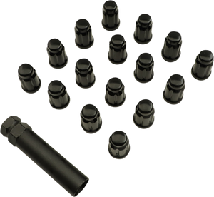 Lug Nut - Splined - 12 mm x 1.25 - Black - 16 Pack - Lutzka's Garage