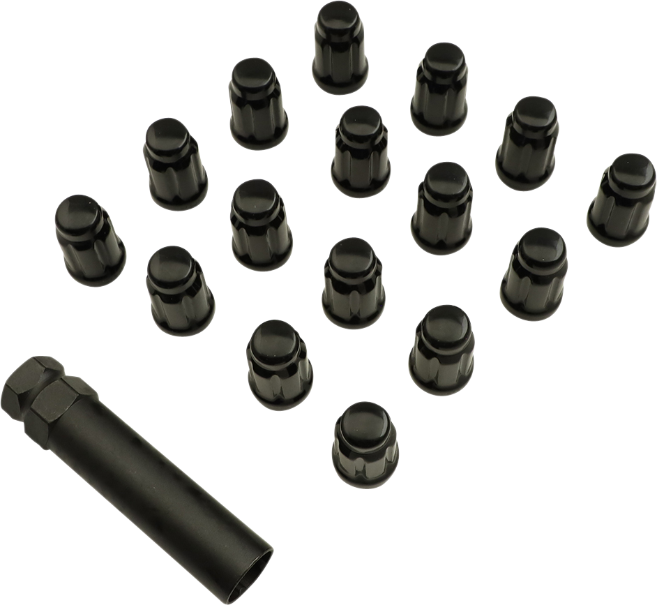 Lug Nut - Splined - 12 mm x 1.25 - Black - 16 Pack - Lutzka's Garage