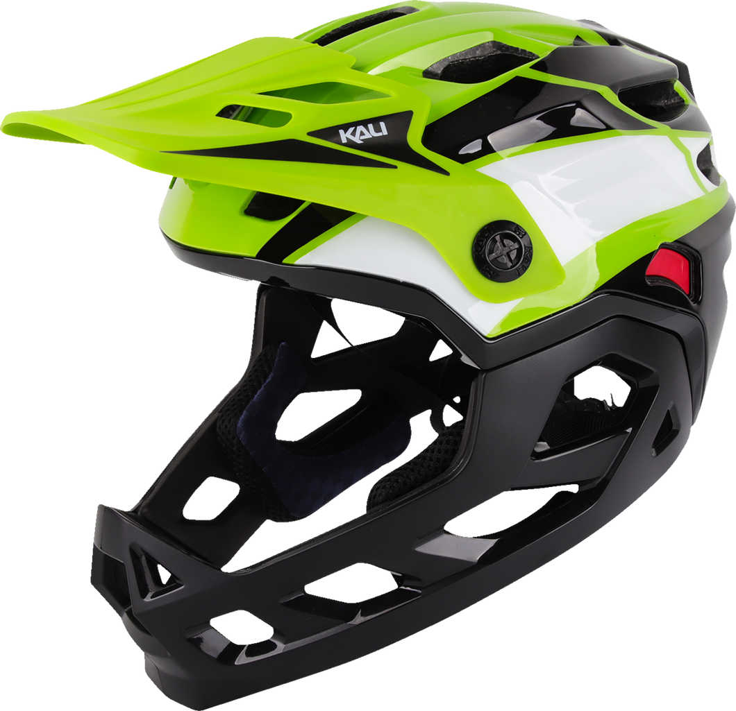 Child Maya Full Face Helmet - Race - Gloss Lime/White/Black - OS