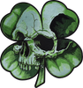 Shamrock Clover Skull Embroidered Patch - Large - Lutzka's Garage