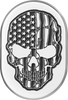 Antenna Cover - Right Rear Fender - Contrast Cut American Flag Skull - Chrome - Lutzka's Garage