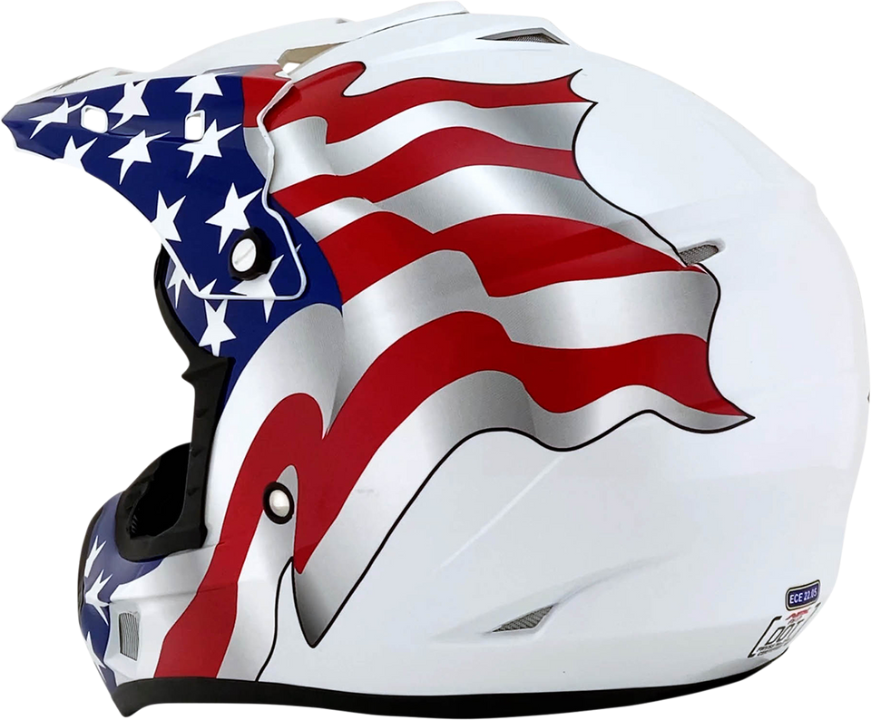 FX-17 Helmet - Flag - White - XS - Lutzka's Garage