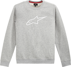 Ageless Crew Fleece - Heather Gray/White - Medium - Lutzka's Garage