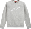 Ageless Crew Fleece - Heather Gray/White - Medium - Lutzka's Garage