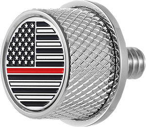 Seat Mounting Knob - Stainless Steel - Red Line American Flag - Lutzka's Garage