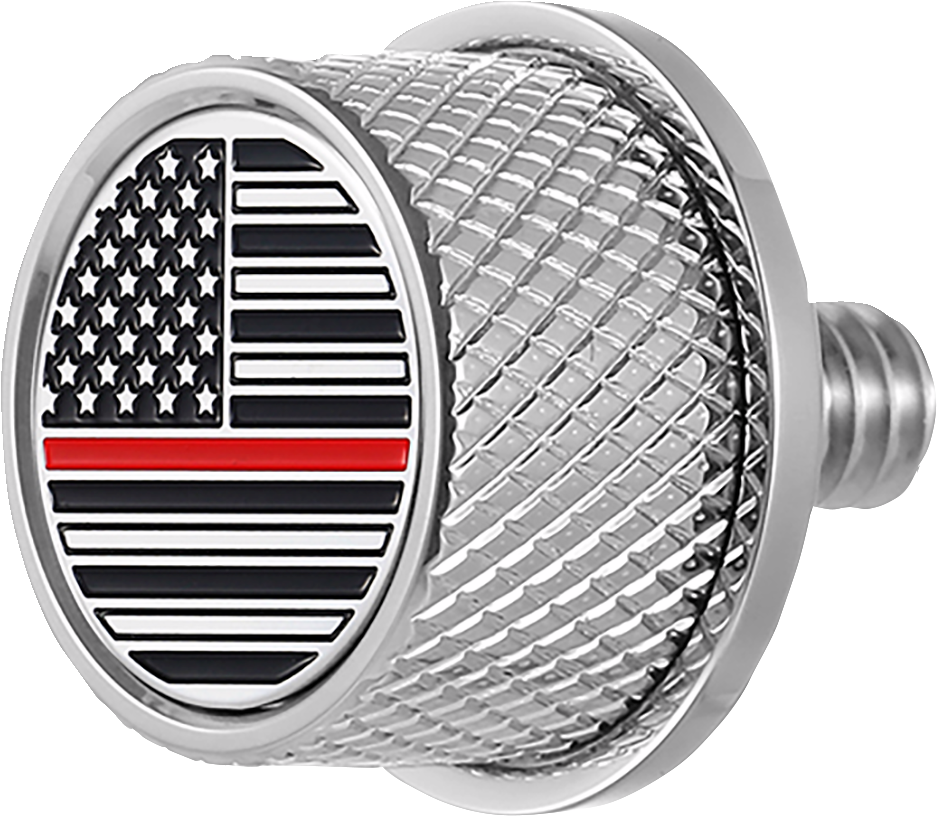 Seat Mounting Knob - Stainless Steel - Red Line American Flag - Lutzka's Garage