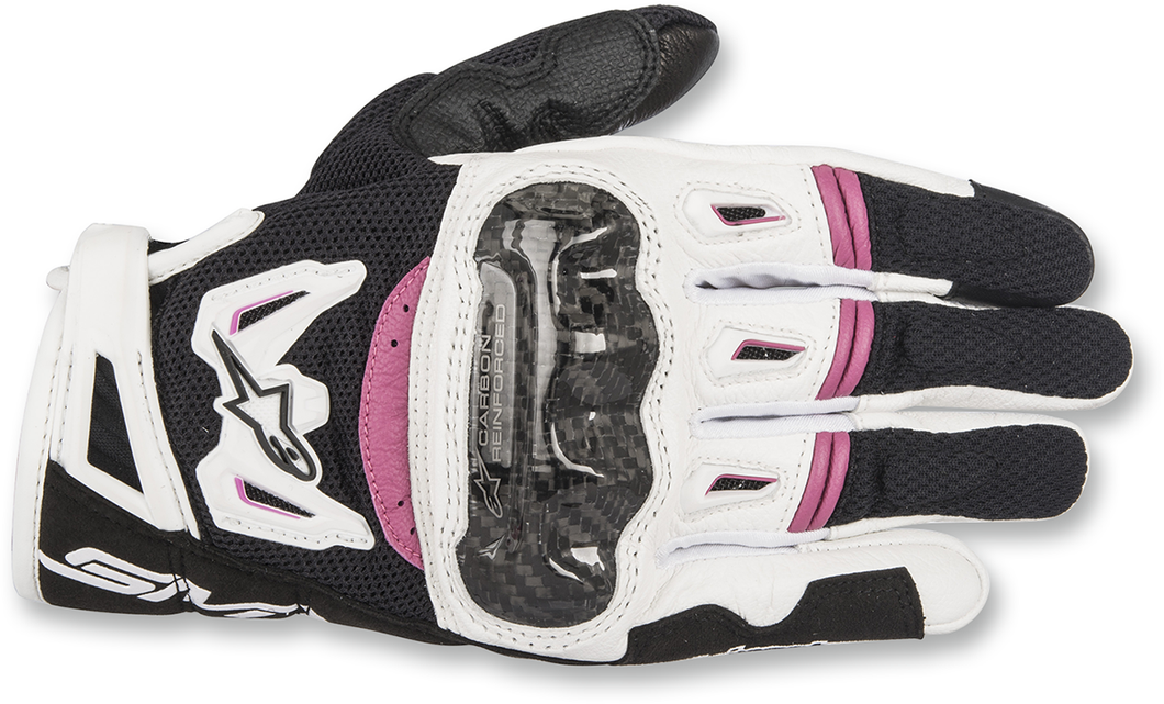 Stella SMX-2 Air Carbon V2 Gloves - Black/White/Fuchsia - XS - Lutzka's Garage