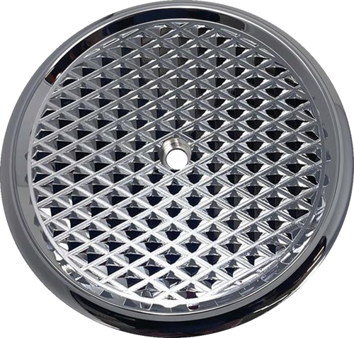 Air Cleaner Cover Insert - Diamondback - Chrome - Lutzka's Garage