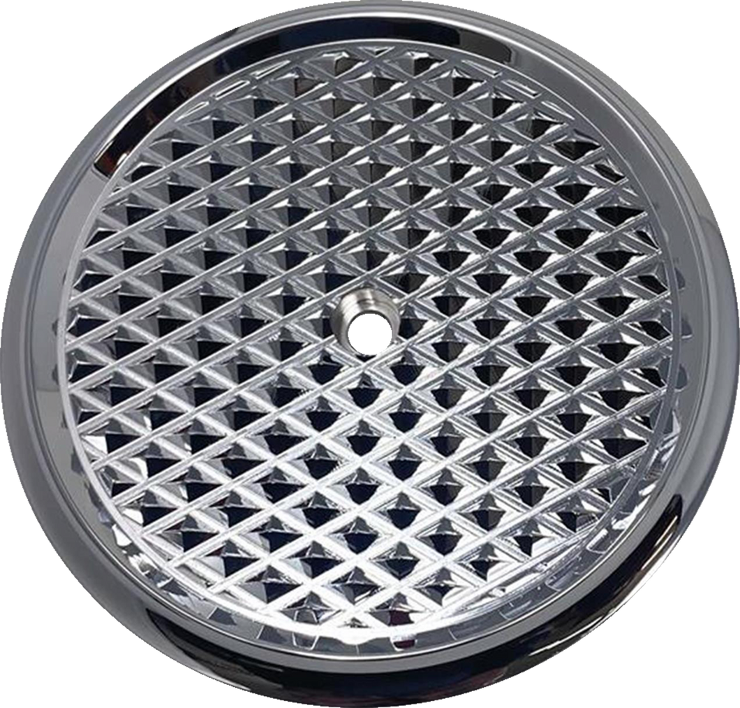 Air Cleaner Cover Insert - Diamondback - Chrome - Lutzka's Garage