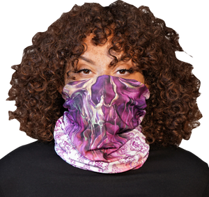 Watercolor Skull Face Neck Scarf