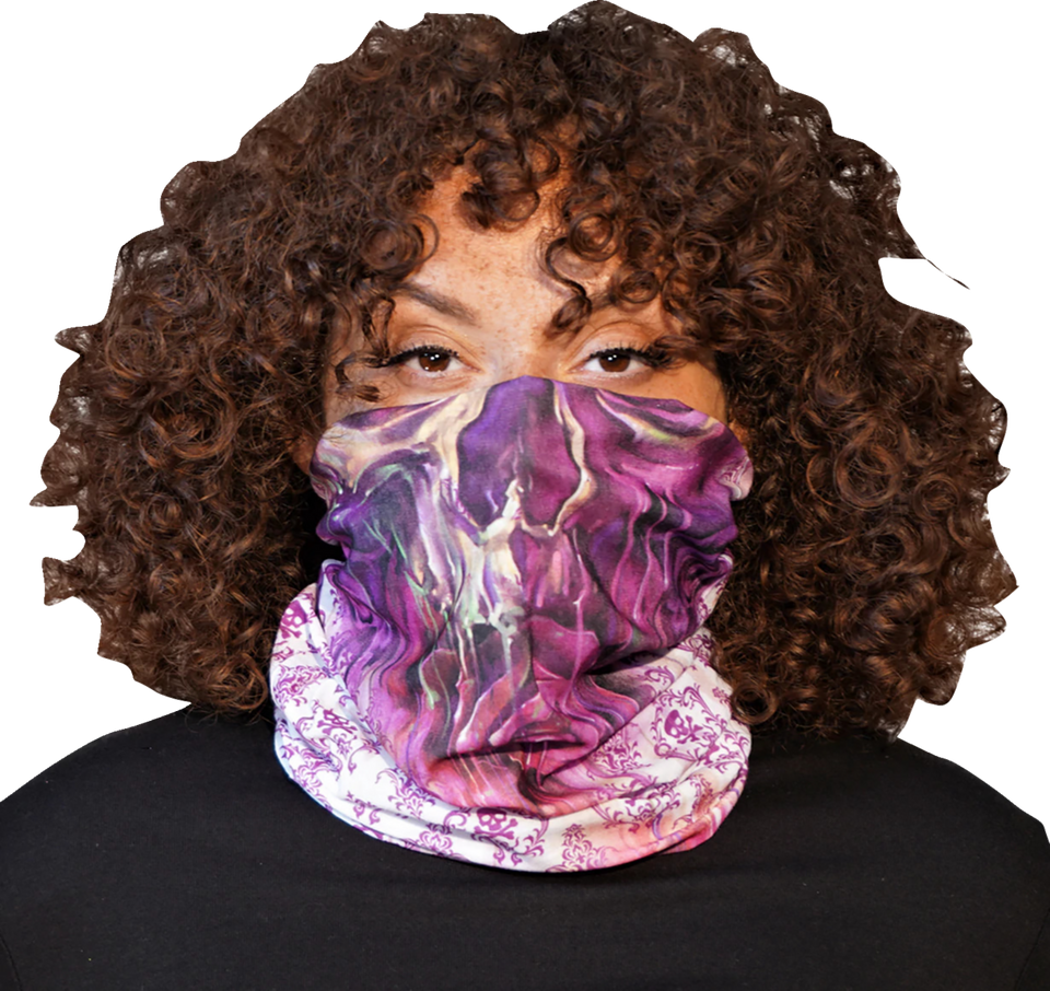 Watercolor Skull Face Neck Scarf