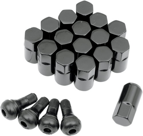 Lug Nut - 12 mm x 1.25 - Black - Tapered - 16 Pack - Lutzka's Garage