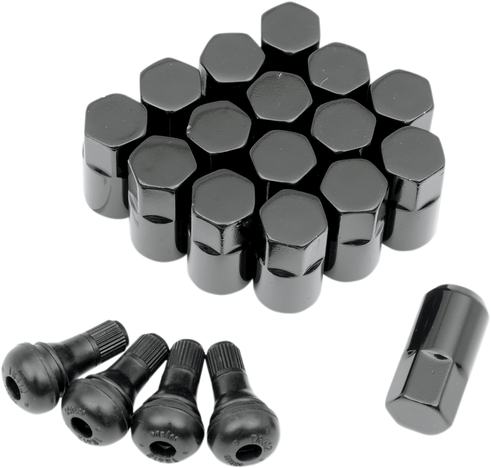 Lug Nut - 12 mm x 1.25 - Black - Tapered - 16 Pack - Lutzka's Garage