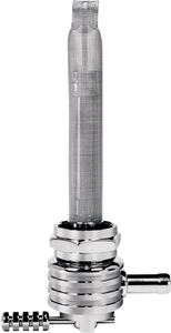 Round Fuel Valve - Finned Chrome - 22 mm