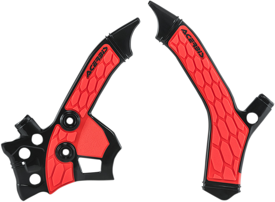 X-Grip Frame Guards - Black/Red - CRF 250L - Lutzka's Garage