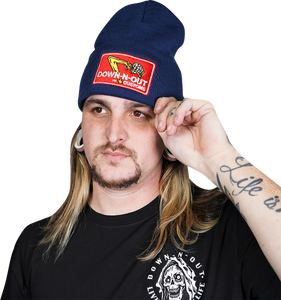 Down-N-Out Shifter Beanie - Navy Blue - Lutzka's Garage