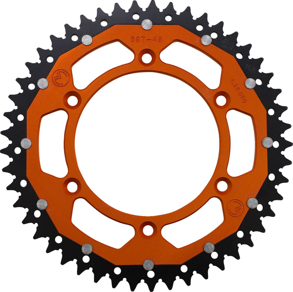 Dual Sprocket - Orange - 49 Tooth - Lutzka's Garage