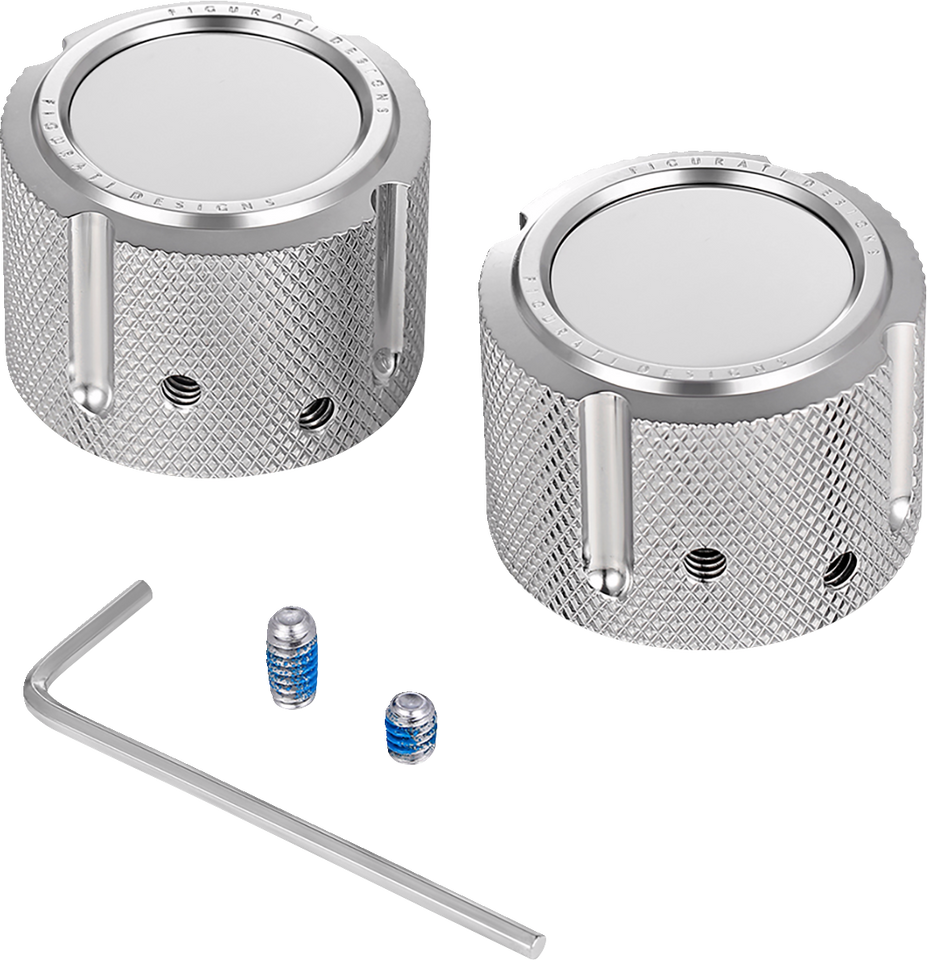 Axle Nut Cover - Front - Stainless Steel - Smooth - Silver - Lutzka's Garage