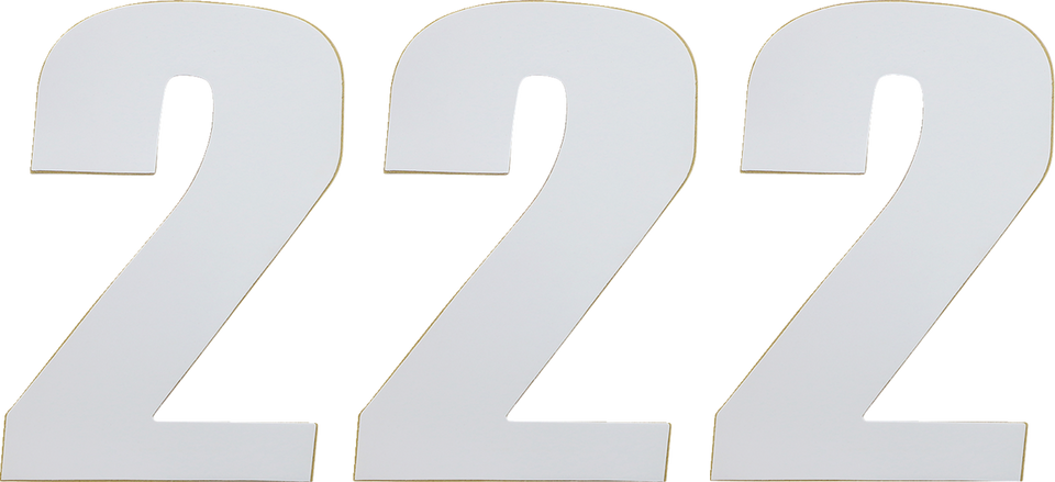 Race Number 2 - White - 6" - Lutzka's Garage