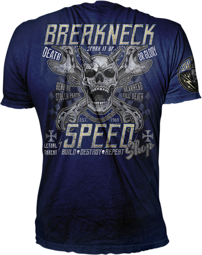 Break Neck Speed T-Shirt - Blue - Medium - Lutzka's Garage