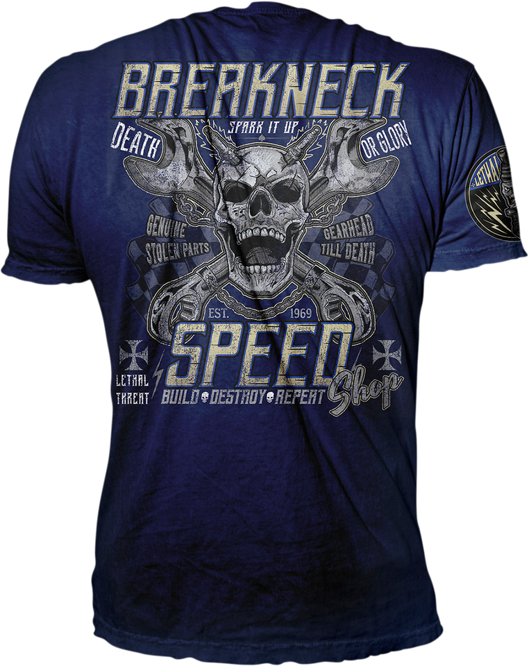 Break Neck Speed T-Shirt - Blue - Medium - Lutzka's Garage