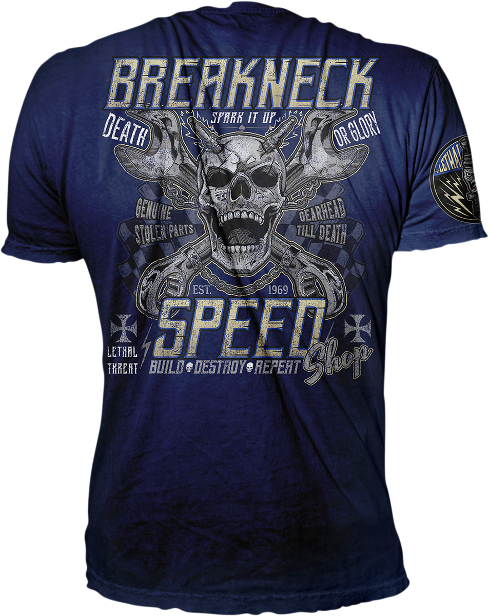 Break Neck Speed T-Shirt - Blue - Medium - Lutzka's Garage