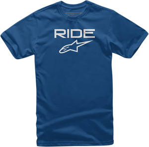 Ride 2.0 T-Shirt - Blue/White - Medium - Lutzka's Garage