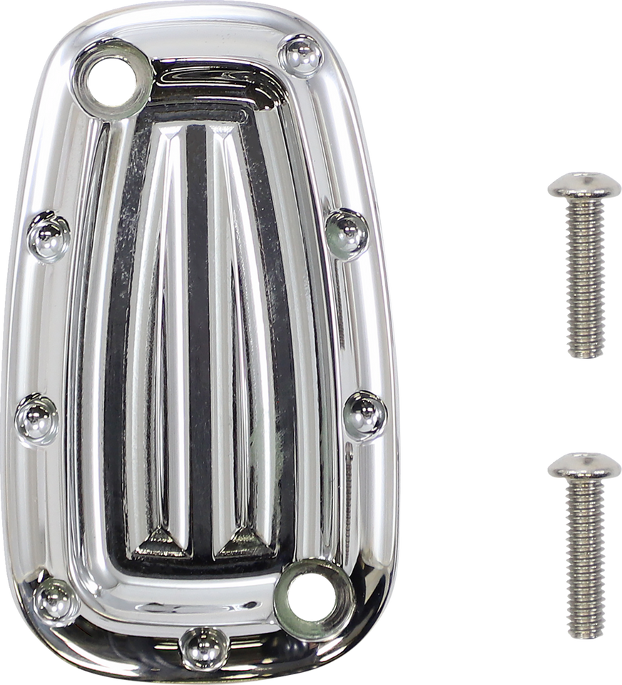 Rear Master Cylinder Cover - Dimpled - Chrome - Lutzka's Garage